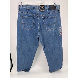 Harley Davidson Mens Jeans 40x32 Blue Denim Genuine HD Straight‎ Leg NEW